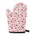 Red And White Nurse Pattern Print Single Oven Mitt