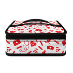 Red And White Nurse Pattern Print Small Lunch Bag