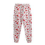 Red And White Nurse Pattern Print Sweatpants