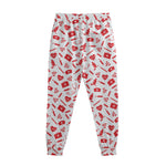 Red And White Nurse Pattern Print Sweatpants