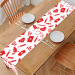 Red And White Nurse Pattern Print Table Runner