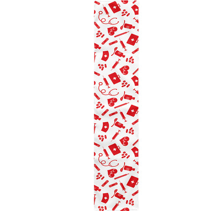 Red And White Nurse Pattern Print Table Runner