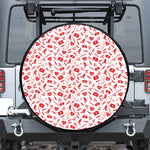 Red And White Nurse Pattern Print Tire Cover