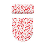 Red And White Nurse Pattern Print Toilet Lid And Tank Cover Set
