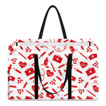 Red And White Nurse Pattern Print Utility Tote Bag