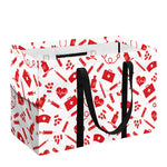 Red And White Nurse Pattern Print Utility Tote Bag