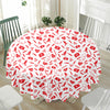Red And White Nurse Pattern Print Waterproof Round Tablecloth