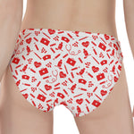Red And White Nurse Pattern Print Women's Panties