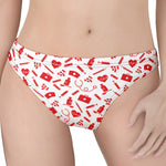 Red And White Nurse Pattern Print Women's Thong