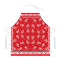 Red And White Paisley Bandana Print Adjustable Apron