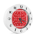 Red And White Paisley Bandana Print Alarm Clock