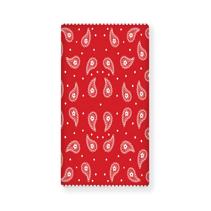 Red And White Paisley Bandana Print Baby Crib Sheet