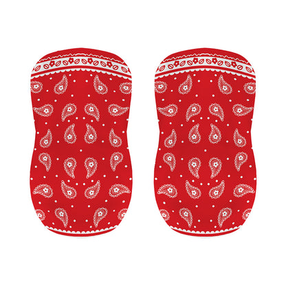 Red And White Paisley Bandana Print Bar Stool Covers