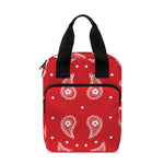Red And White Paisley Bandana Print Bible Tote Bag