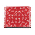 Red And White Paisley Bandana Print Bifold Wallet