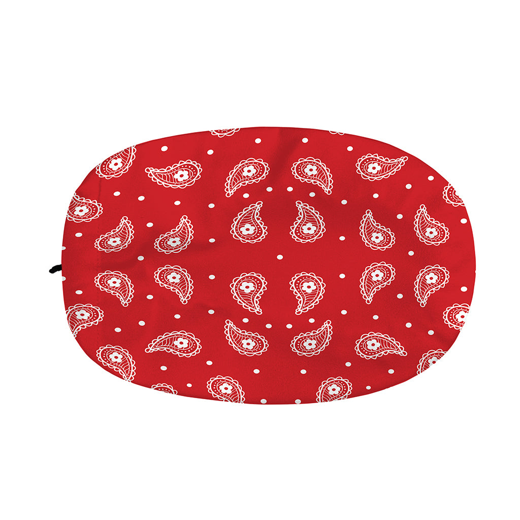 Red And White Paisley Bandana Print Car Side Mirror Covers