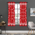 Red And White Paisley Bandana Print Grommet Curtain Panels
