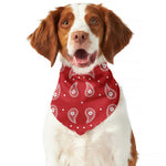Red And White Paisley Bandana Print Dog Bandana