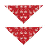 Red And White Paisley Bandana Print Dog Bandana