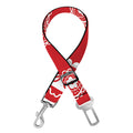Red And White Paisley Bandana Print Dog Seat Belt