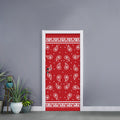Red And White Paisley Bandana Print Door Sticker
