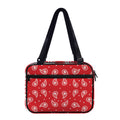 Red And White Paisley Bandana Print Double Strap Bible Bag