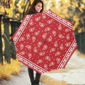 Red And White Paisley Bandana Print Foldable Umbrella