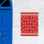 Red And White Paisley Bandana Print Garden Flag