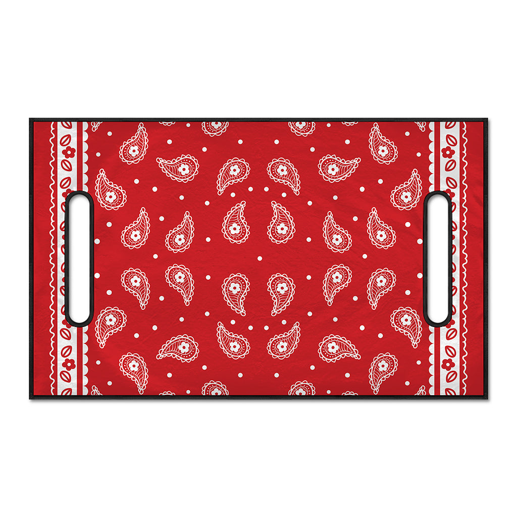 Red And White Paisley Bandana Print Golf Cart Seat Cover