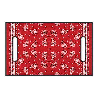 Red And White Paisley Bandana Print Golf Cart Seat Cover