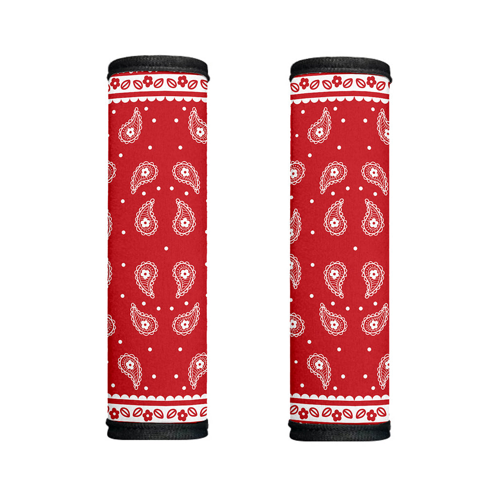 Red And White Paisley Bandana Print Handle Covers
