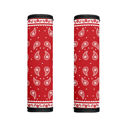 Red And White Paisley Bandana Print Handle Covers