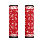 Red And White Paisley Bandana Print Handle Covers