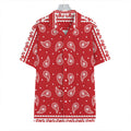 Red And White Paisley Bandana Print Hawaiian Shirt