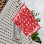 Red And White Paisley Bandana Print House Flag