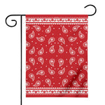 Red And White Paisley Bandana Print House Flag