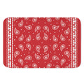 Red And White Paisley Bandana Print Indoor Door Mat