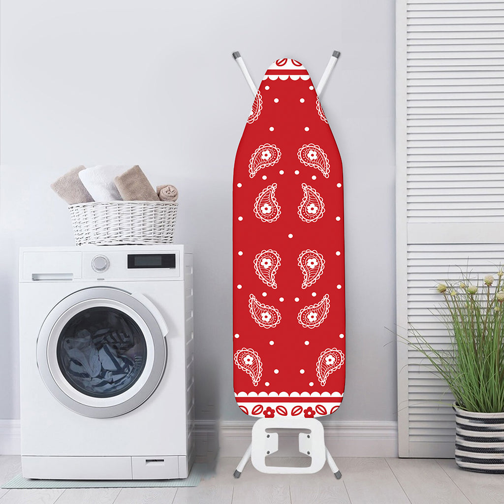 Red And White Paisley Bandana Print Ironing Board Cover