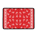 Red And White Paisley Bandana Print Kitchen Mat