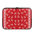 Red And White Paisley Bandana Print Laptop Sleeve