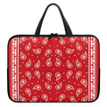 Red And White Paisley Bandana Print Laptop Sleeve With Handle