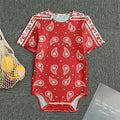 Red And White Paisley Bandana Print Men's Bodysuit