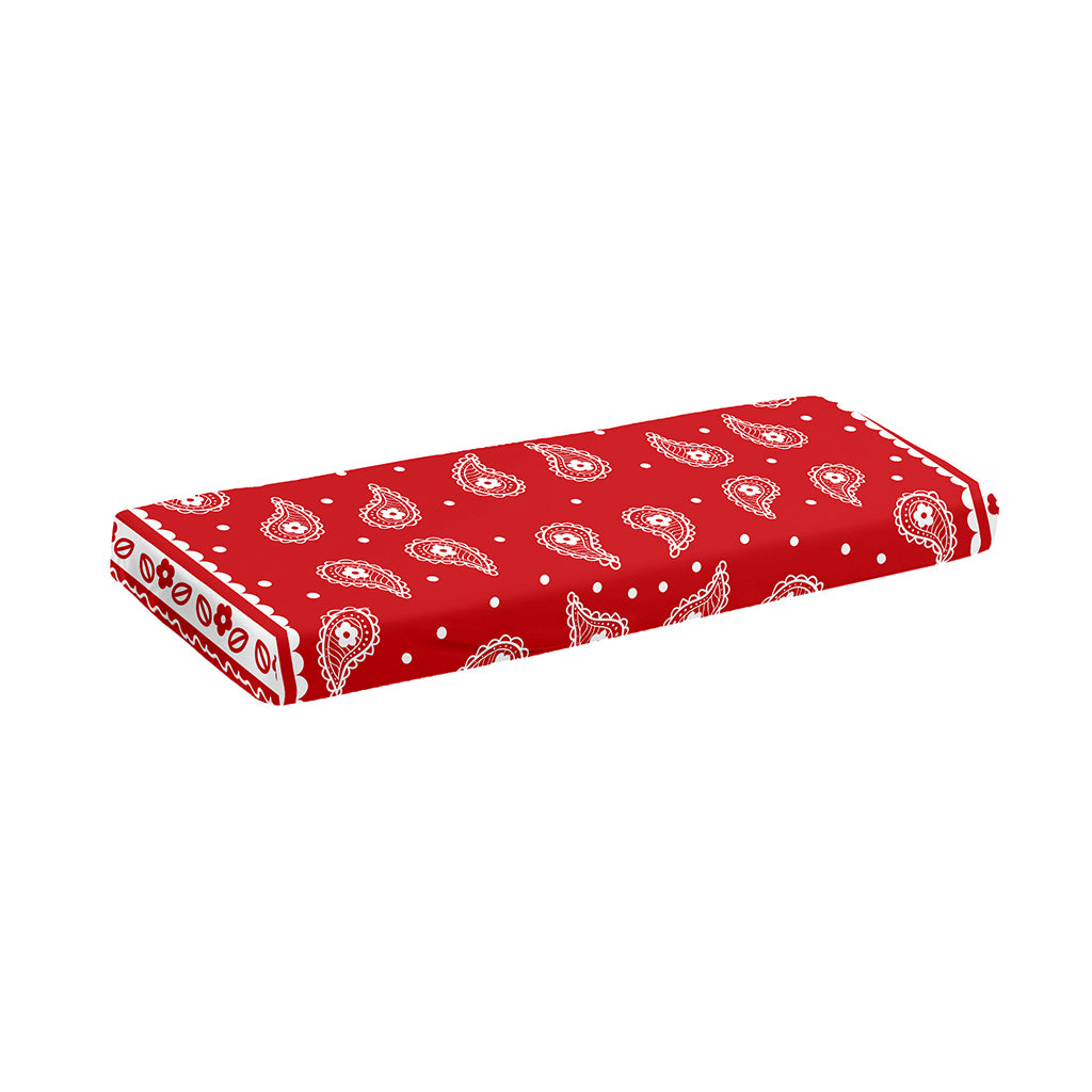 Red And White Paisley Bandana Print Piano Keyboard Cover