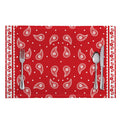 Red And White Paisley Bandana Print Placemat