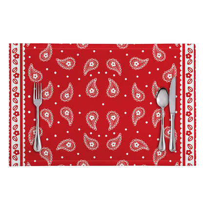 Red And White Paisley Bandana Print Placemat