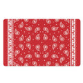 Red And White Paisley Bandana Print Polyester Doormat