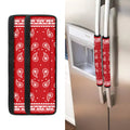 Red And White Paisley Bandana Print Refrigerator Handle Covers