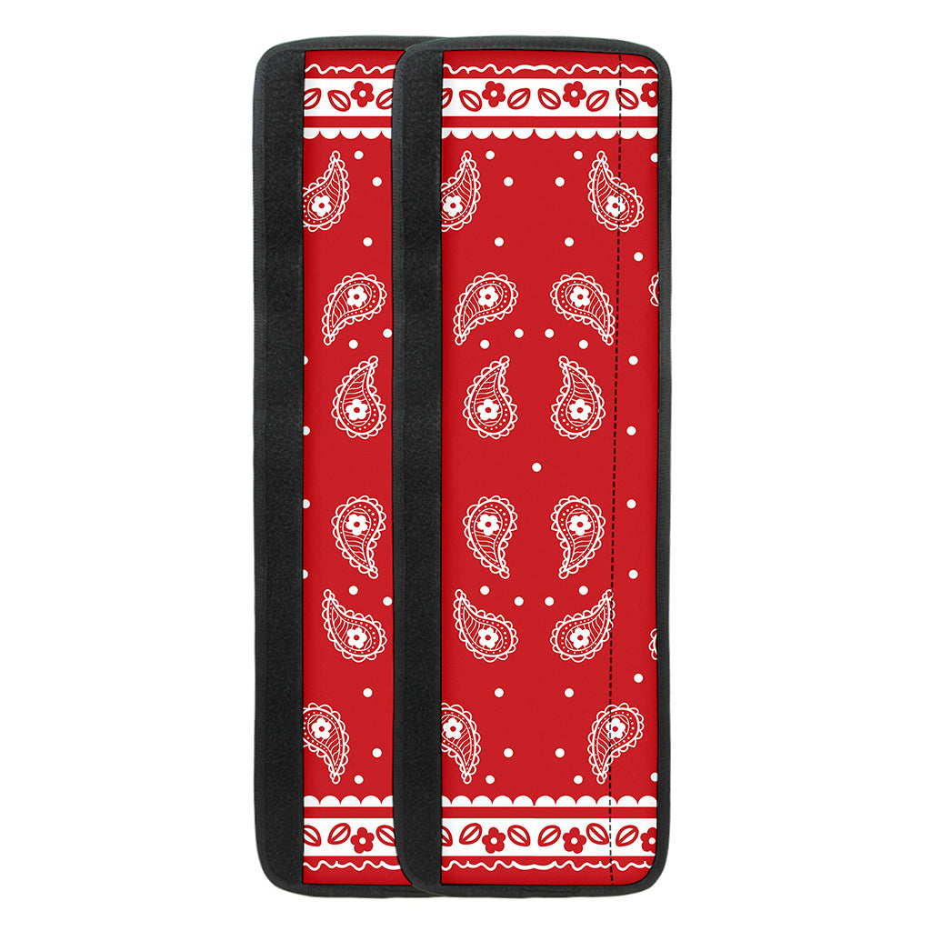 Red And White Paisley Bandana Print Refrigerator Handle Covers