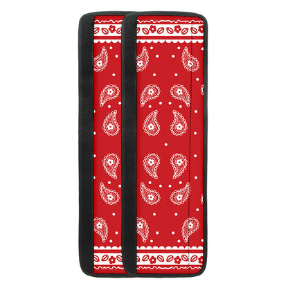 Red And White Paisley Bandana Print Refrigerator Handle Covers