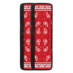 Red And White Paisley Bandana Print Refrigerator Handle Covers